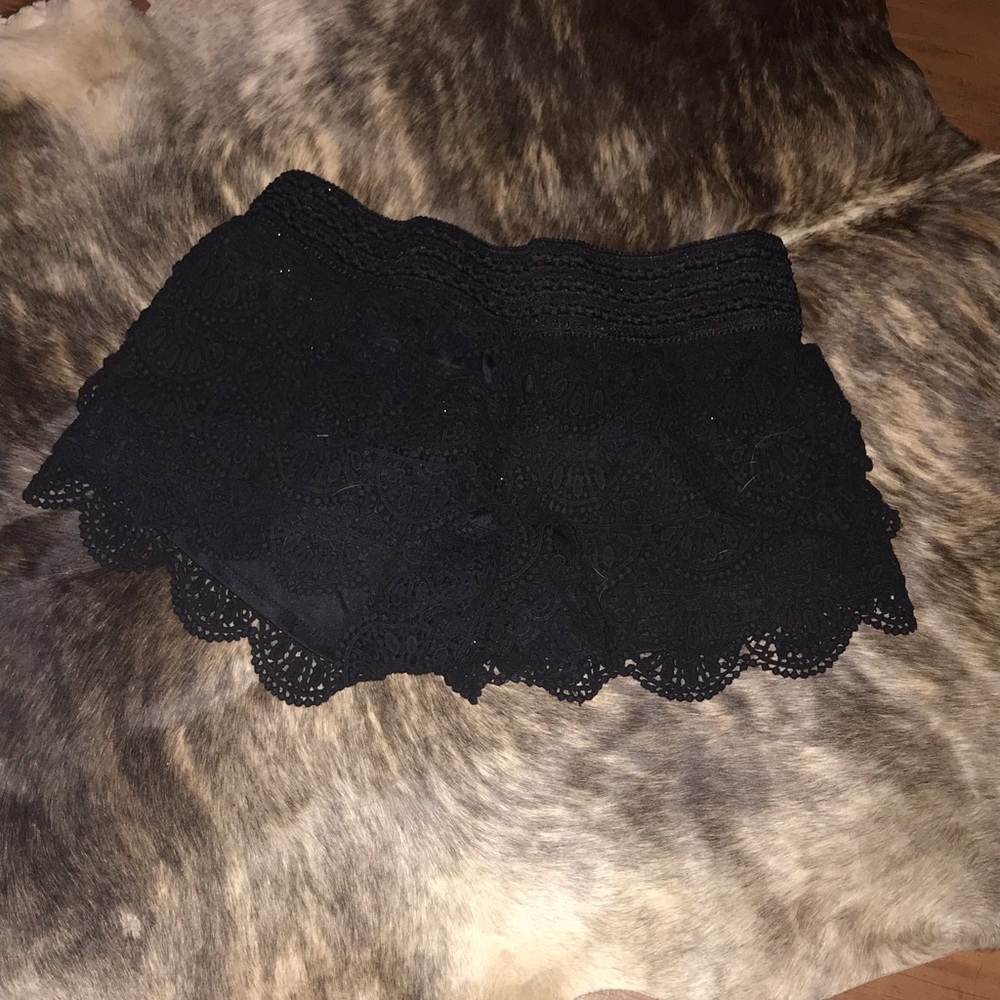 Black lace shorts